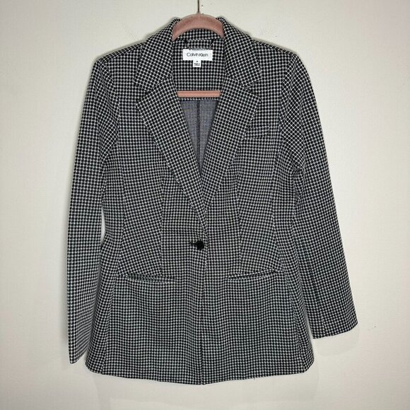 Calvin Klein Jackets & Blazers - Calvin Klein Women's Blazer Jacket Size Medium Houndstooth Academia Career